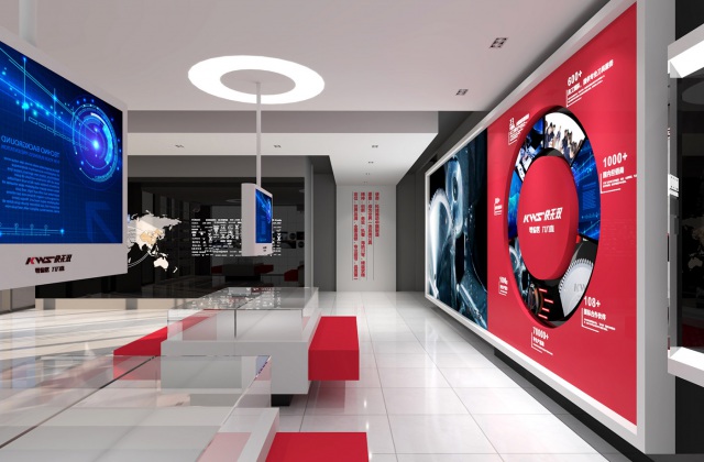 成都壹佰科技展廳設計效果圖-科技展廳設計