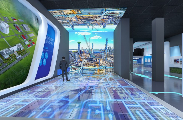 長春城市LNG應(yīng)急調(diào)峰儲配站工業(yè)旅游展廳設(shè)計效果圖-科技展廳設(shè)計
